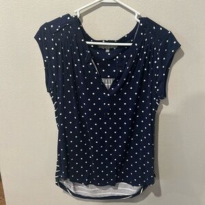 Daniel Rainn Navy Polka Dot Top